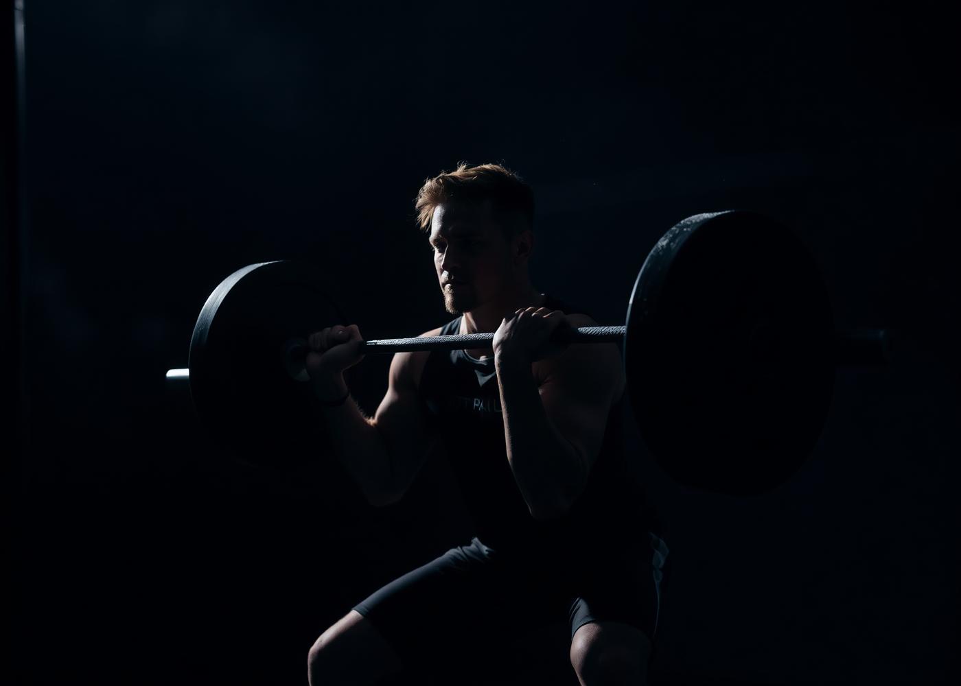 Barbell front squat performed with coached technique